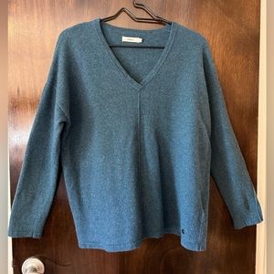 Dranella Wool Pullover Royal Blue Sweater V Neck Size Large